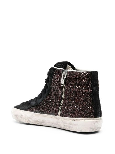 Golden Goose Slide glitter high-top sneakers - Black - zdjęcie produktu nr 2