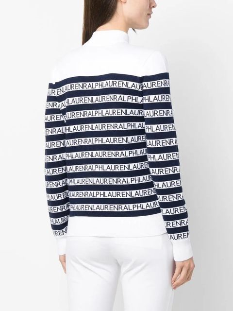 Lauren Ralph Lauren striped mock-neck jumper - White