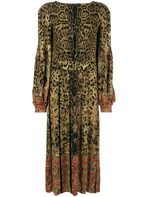 ETRO leopard-print pleated midi dress - Yellow - zdjęcie produktu nr 2