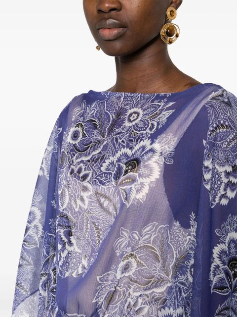 ETRO floral-print kaftan dress - Blue - zdjęcie produktu nr 2