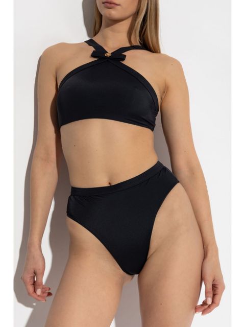 Versace high cut bikini bottom - Black