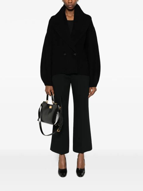 TOTEME shawl-collar balloon-sleeve cardigan - Black - zdjęcie produktu nr 2