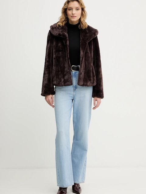 Guess kurtka damska kolor brązowy przejściowa