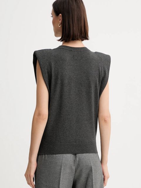 Twinset kamizelka damski kolor szary lekki 252TF3031