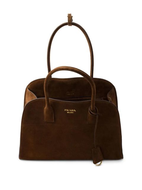Prada medium suede tote bag - Brown
