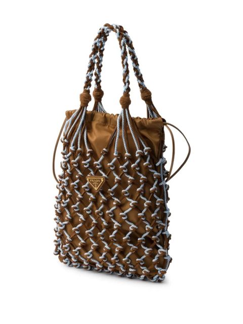 Prada small macramé tote bag - Brown
