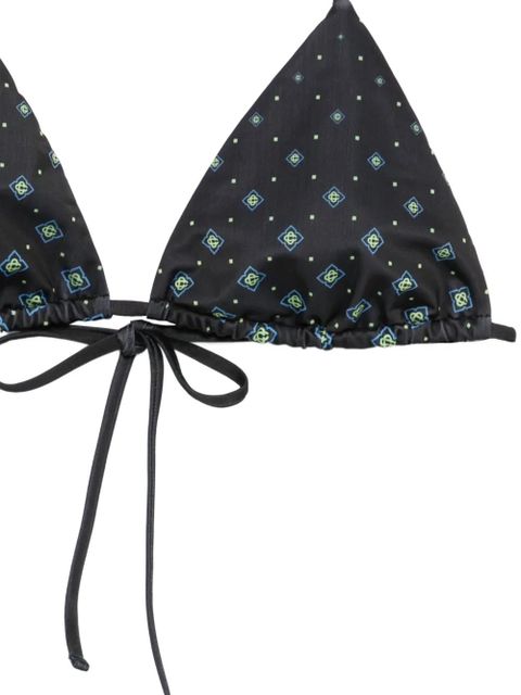 Casablanca monogram triangle bikini top - Black