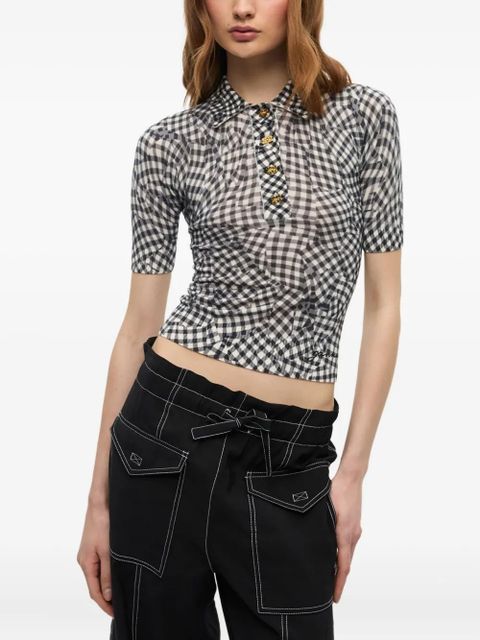 GANNI patterned-jacquard top - Black