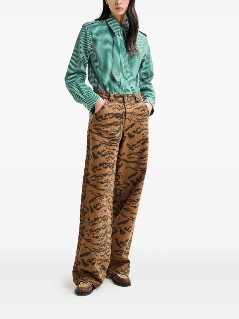 Essentiel Antwerp tiger-print jeans - Brown