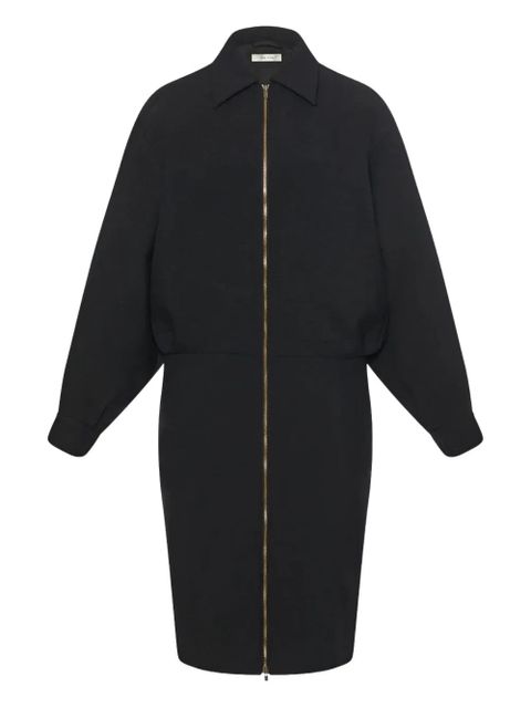 The Row Mave zip-front balloon-sleeve dress - Black - zdjęcie produktu nr 1
