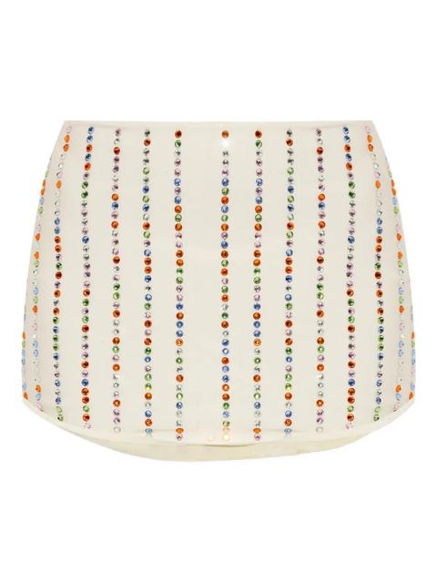 Oséree crystal-embellished mini skirt - White