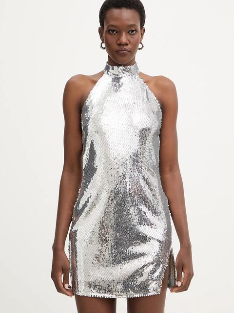 Haveone sukienka kolor srebrny mini dopasowana AGE-P076 - zdjęcie produktu nr 1