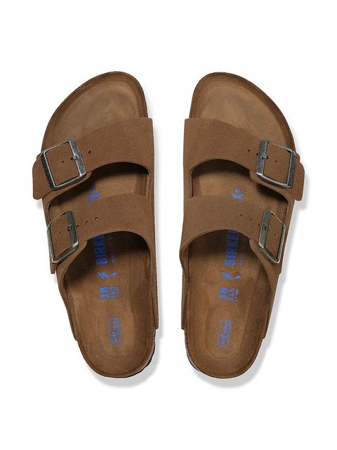 Birkenstock klapki zamszowe Arizona kolor brązowy 1030863