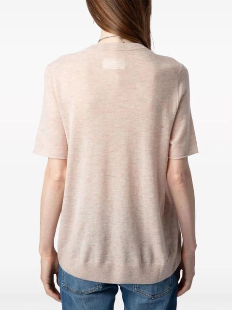 Zadig&Voltaire Ida crystals cashmere top - Neutrals