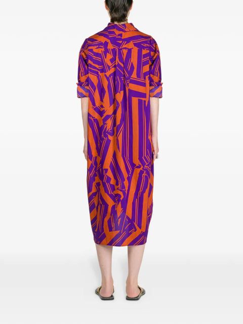 DRIES VAN NOTEN striped cotton shirt dress - Purple