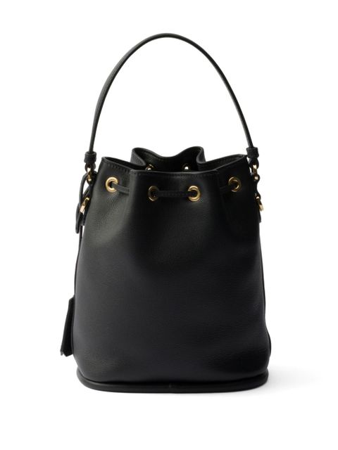 Prada mini leather bucket bag - Black