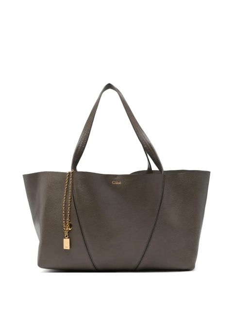 Chloé grainy-leather charm-detail tote bag - Grey - zdjęcie produktu nr 1