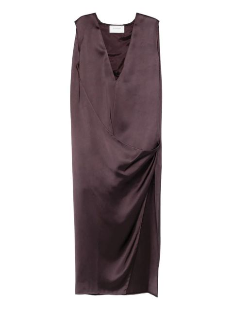 Sportmax V-neck draped maxi dress - Brown - zdjęcie produktu nr 1