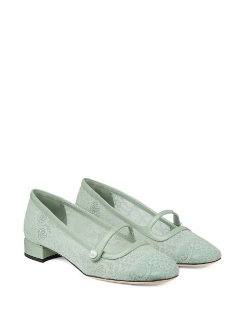 Jimmy Choo Elisa lace pearl ballet flat - Green - zdjęcie produktu nr 2