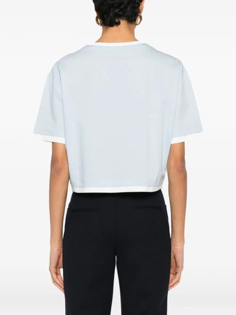 Maje logo-embroidered T-shirt - Blue