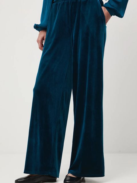 Medicine spodnie damskie kolor zielony szerokie medium waist