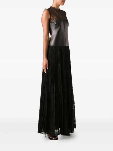 Valentino Garavani lace-panel corset-design gown - Black