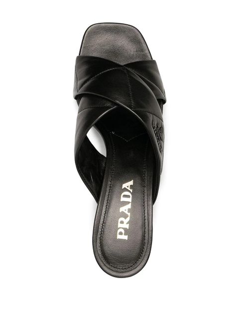 Prada 60mm crossover-strap sandals - Black