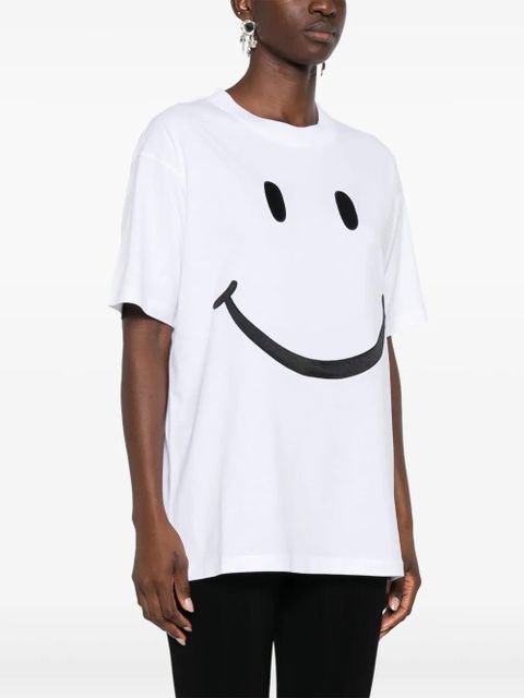 Moschino smiley-print cotton T-shirt - White