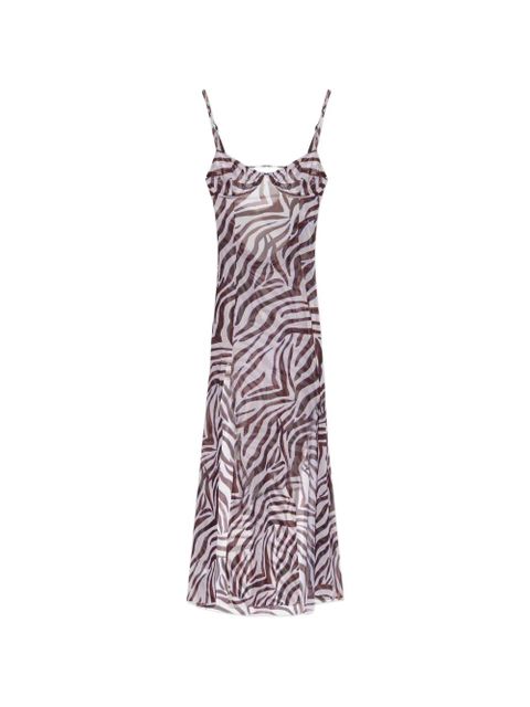 Bond-eye zebra-print mesh maxi beach dress - White - zdjęcie produktu nr 1