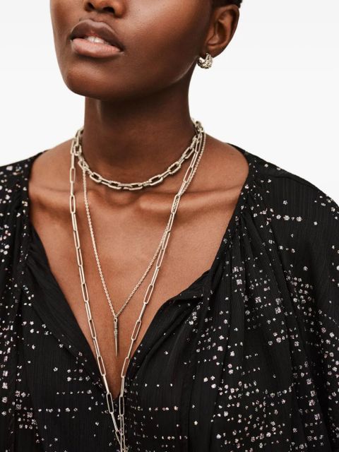 Ba&Sh Torny tie detail patterned top - Black