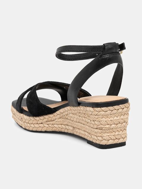 Tommy Hilfiger sandały skórzane LEATHER & SUEDE MID WEDGE ESPAD