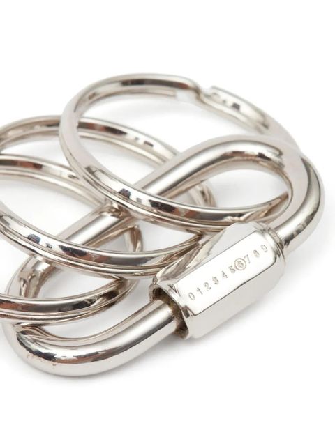MM6 Maison Margiela Carabiner logo-engraved keyring - Silver - zdjęcie produktu nr 2