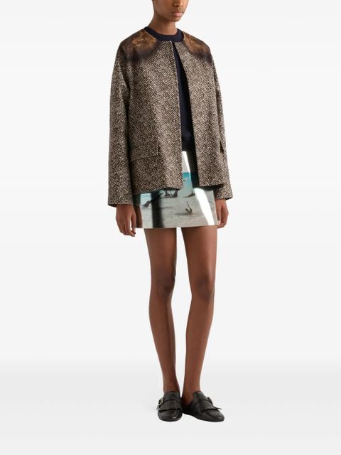 Prada single-breasted printed jacket - Brown - zdjęcie produktu nr 2