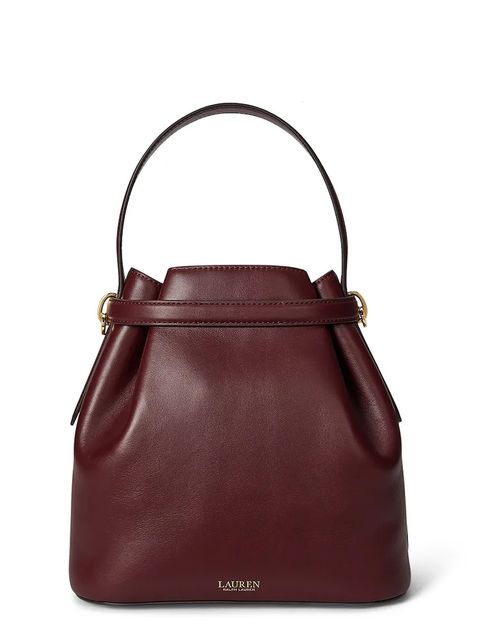 Lauren Ralph Lauren torebka skórzana kolor bordowy 431982787