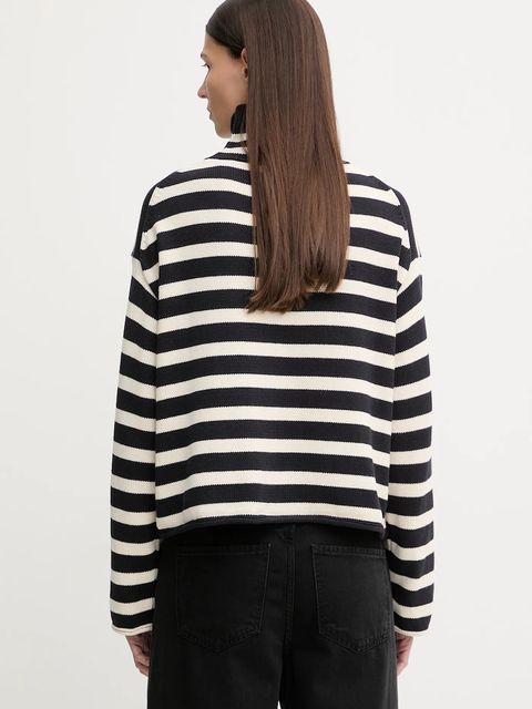 Marc O'Polo sweter bawełniany damski kolor granatowy z golfem 600605960013 - zdjęcie produktu nr 2