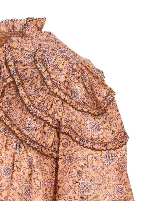 ISABEL MARANT ruffled floral-print shirt - Orange