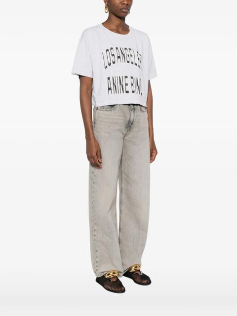 ANINE BING logo-print T-shirt - Grey