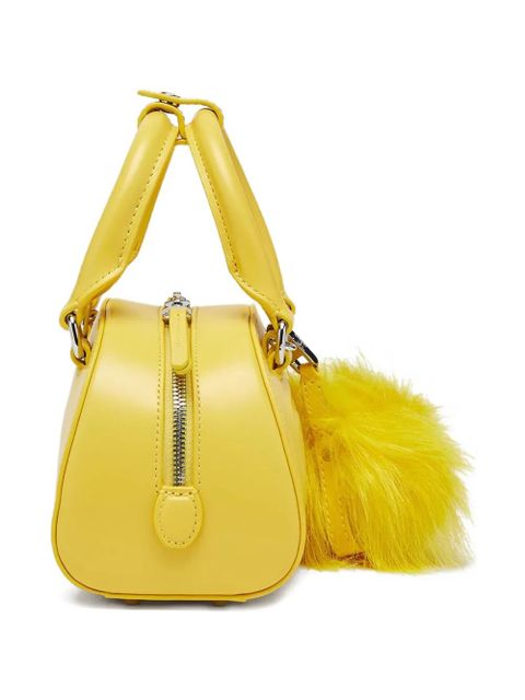Diesel mini embossed-logo pompom-embellished shoulder bag - Yellow