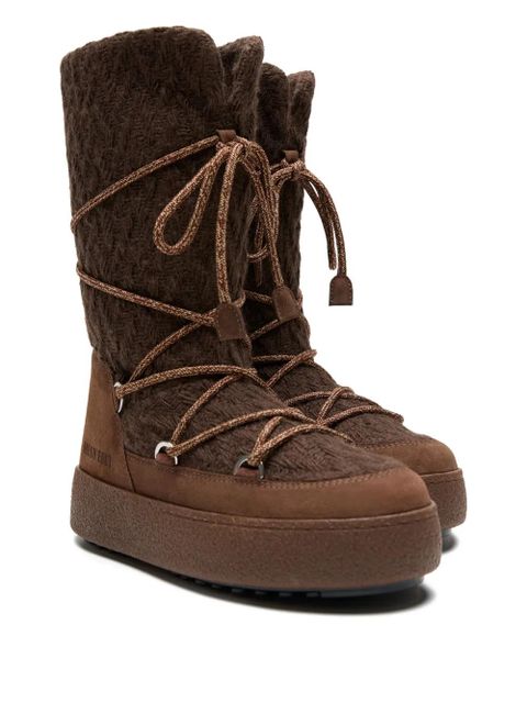 Moon Boot knit lace-up boots - Brown - zdjęcie produktu nr 2