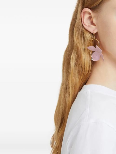 Marni rhinestone-flower pendant earrings - Gold