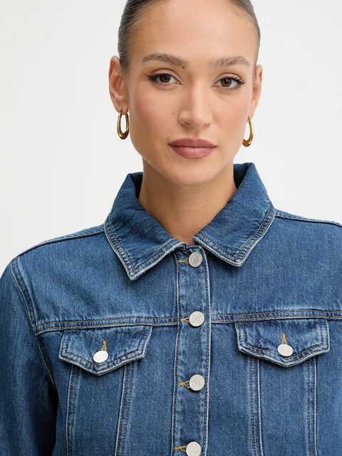 Karl Lagerfeld kurtka jeansowa FASHION DENIM kolor niebieski przejściowa B1W14031
