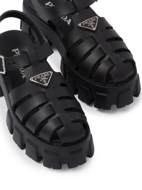 Prada 70mm Monolith caged rubber sandals - Black