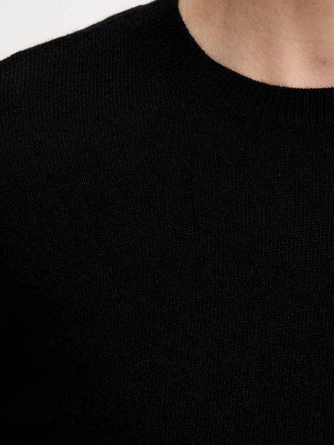 Sisley sweter z dodatkiem wełny damski kolor czarny lekki 18AYM103K