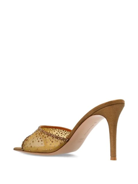 Gianvito Rossi 85mm Rania crystal-embellished sandals - Gold