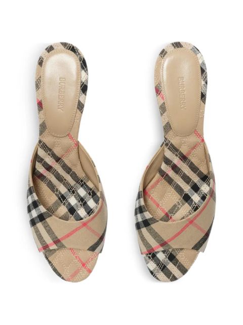 Burberry Check Mews low sandals​ - Neutrals