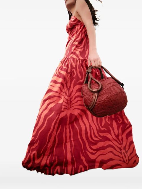 Johanna Ortiz Zea Palm zebra-print dress - Red