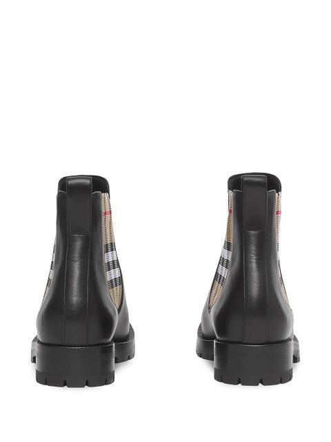 Burberry Chelsea check-panel boots - Black