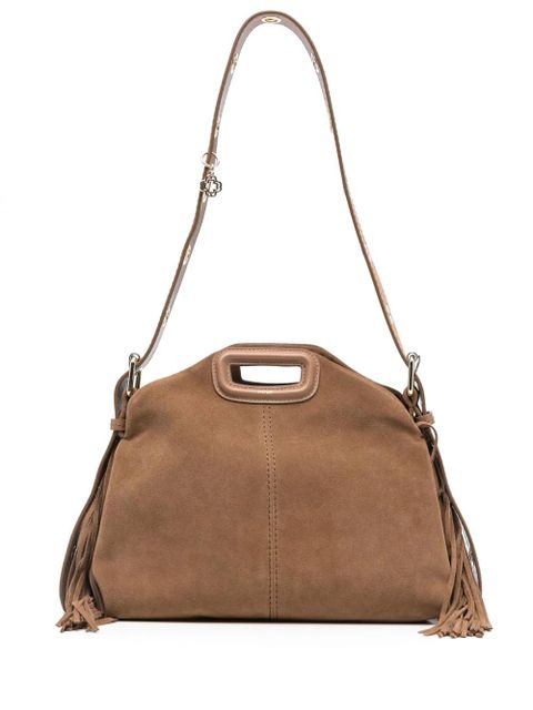 Maje miss M fringed suede shoulder bag - Brown - zdjęcie produktu nr 1
