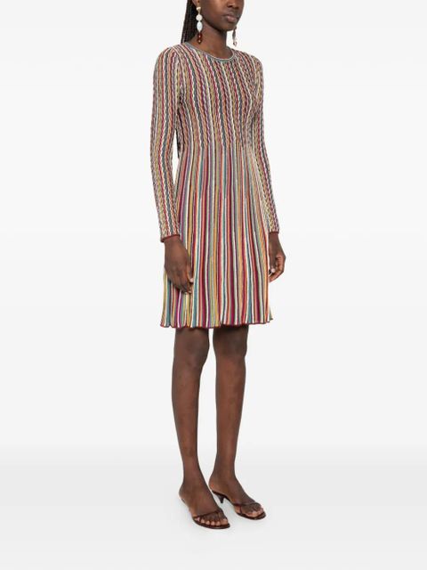 Missoni long-sleeve striped mini dress - Pink