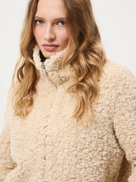 Medicine kurtka damska kolor beżowy przejściowa oversize - zdjęcie produktu nr 2